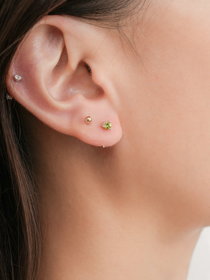 August Birthstone Mini Hoop Earrings Peridot S925 Silver Rhodium (3) – Mondays Made Flower & Birthstone Jewelry Singapore