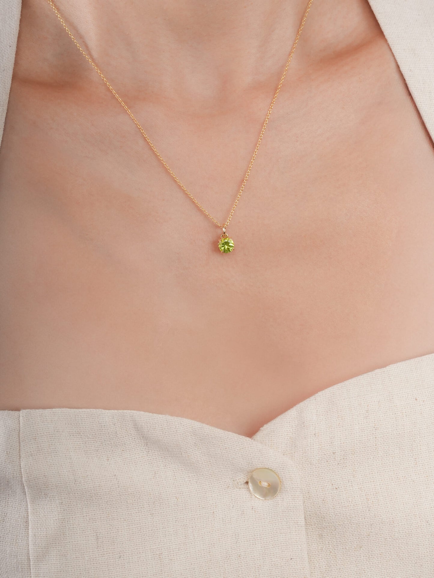 August Birthstone Necklace - Peridot