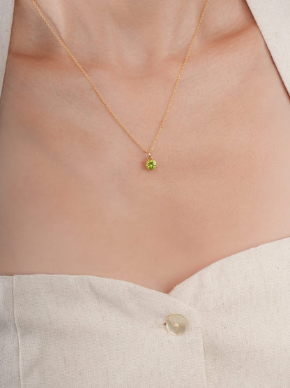 August Birthstone Necklace Peridot 18K Gold (3) – Mondays Made Flower & Birthstone Jewelry Singapore