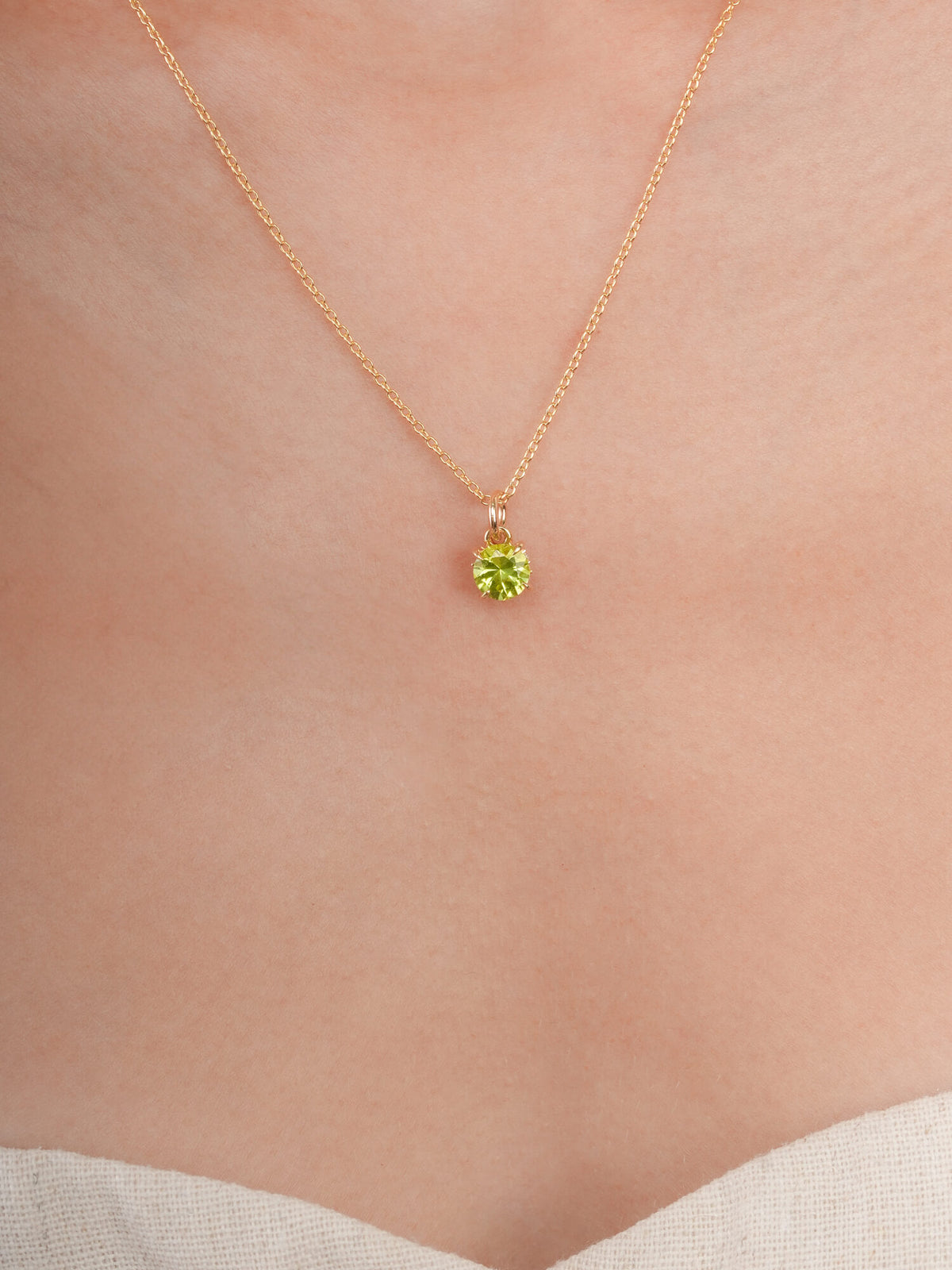 August Birthstone Necklace Peridot 18K Gold (2) – Mondays Made Flower & Birthstone Jewelry Singapore