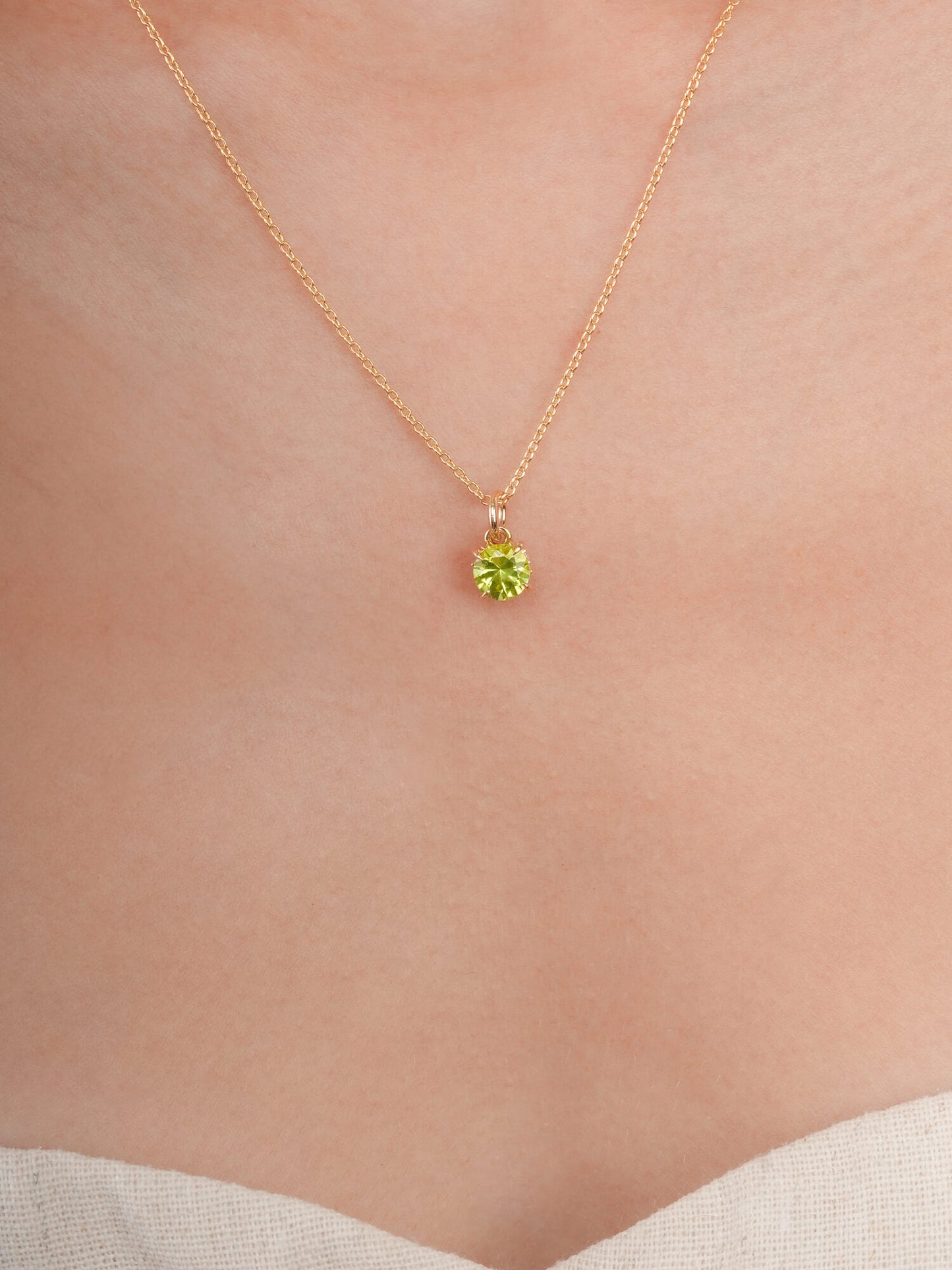 August Birthstone Necklace - Peridot