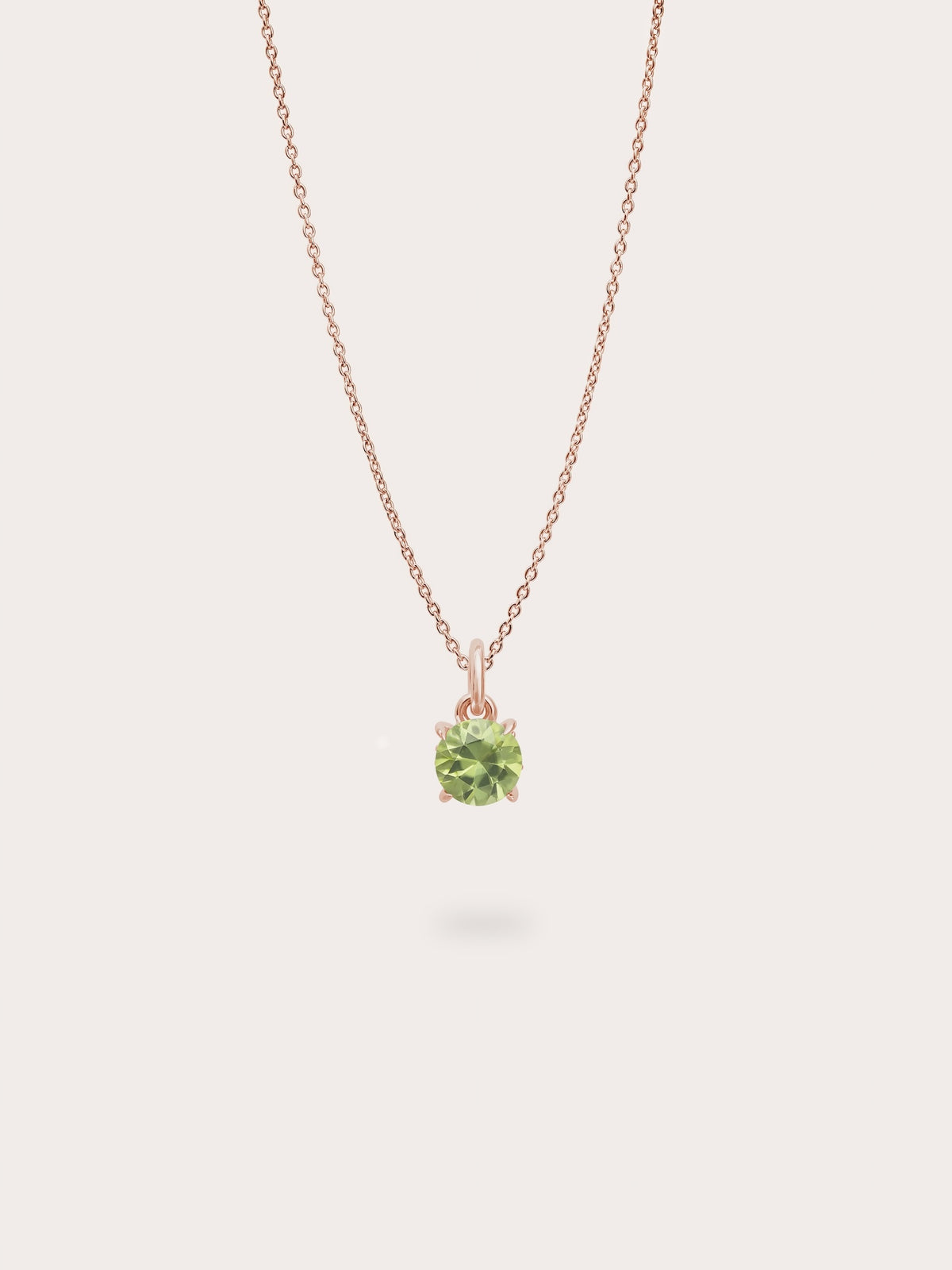August Birthstone Necklace Peridot 18K Rose Gold (1) – Mondays Made Flower & Birthstone Jewelry Singapore