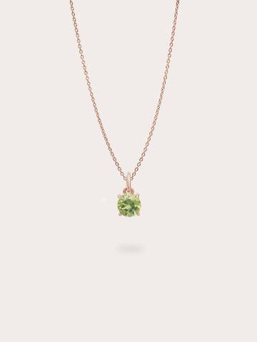 August Birthstone Necklace Peridot 18K Rose Gold (1) – Mondays Made Flower & Birthstone Jewelry Singapore