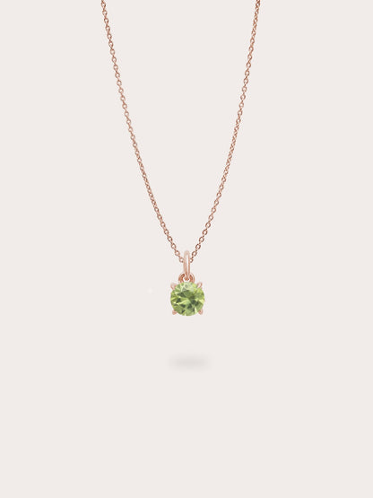 August Birthstone Necklace Peridot 18K Rose Gold (1) – Mondays Made Flower & Birthstone Jewelry Singapore
