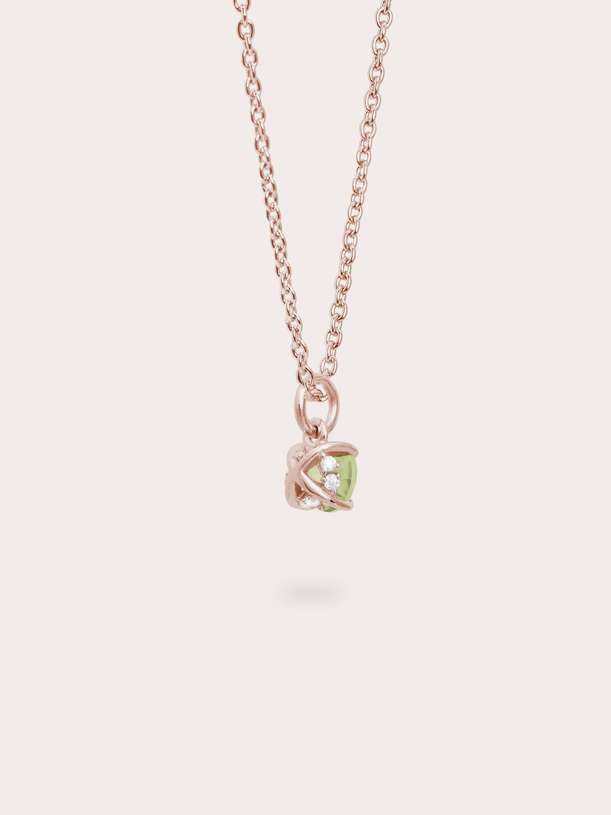 August Birthstone Necklace Peridot 18K Rose Gold (5) – Mondays Made Flower & Birthstone Jewelry Singapore
