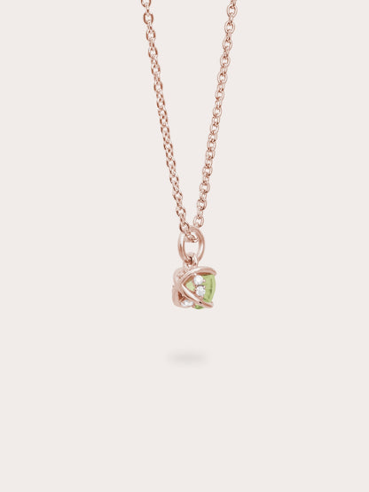 August Birthstone Necklace Peridot 18K Rose Gold (5) – Mondays Made Flower & Birthstone Jewelry Singapore