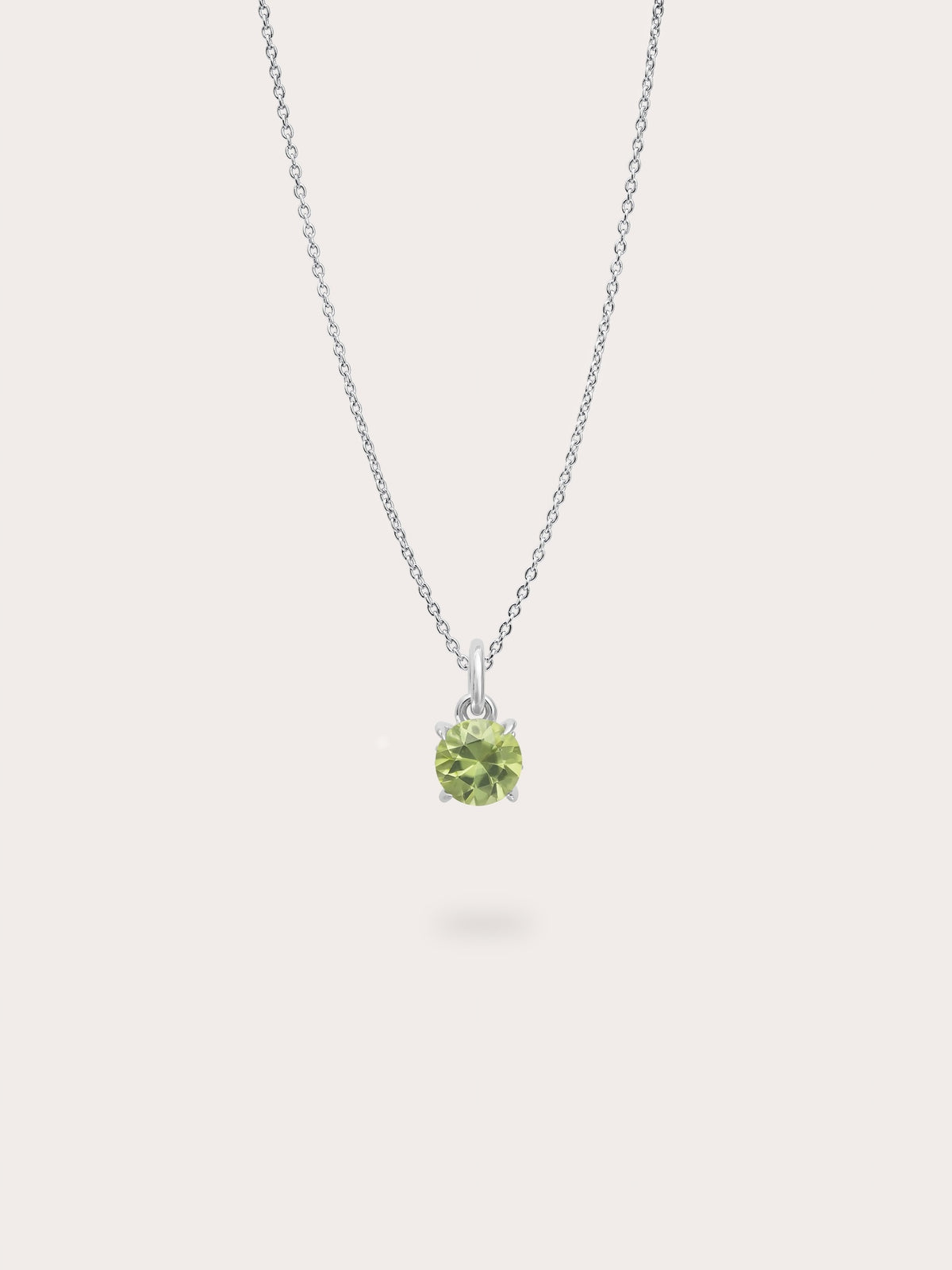 August Birthstone Necklace Peridot S925 Silver Rhodium (1) – Mondays Made Flower & Birthstone Jewelry Singapore