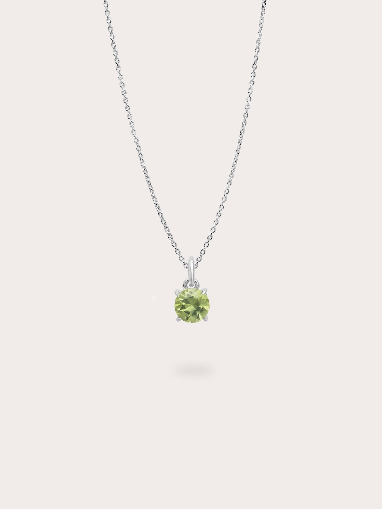 August Birthstone Necklace Peridot S925 Silver Rhodium (1) – Mondays Made Flower & Birthstone Jewelry Singapore