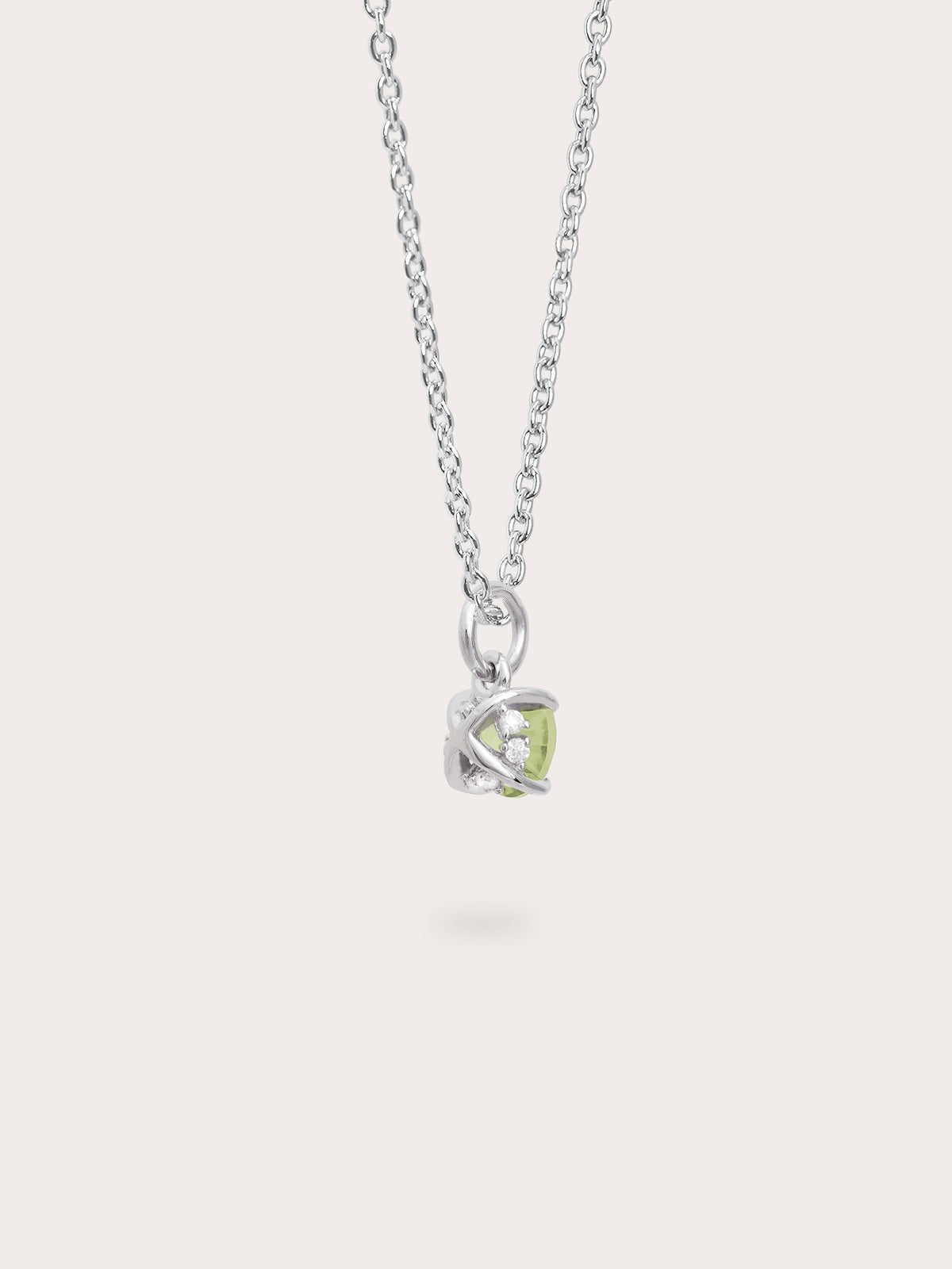 August Birthstone Necklace Peridot S925 Silver Rhodium (5) – Mondays Made Flower & Birthstone Jewelry Singapore