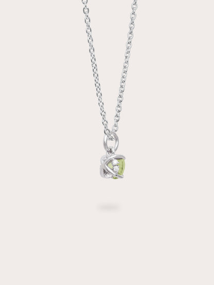 August Birthstone Necklace Peridot S925 Silver Rhodium (5) – Mondays Made Flower & Birthstone Jewelry Singapore