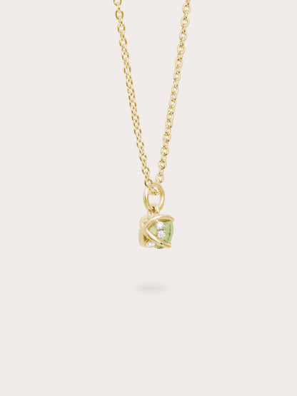 August Birthstone Necklace Peridot 18K Gold (5) – Mondays Made Flower & Birthstone Jewelry Singapore