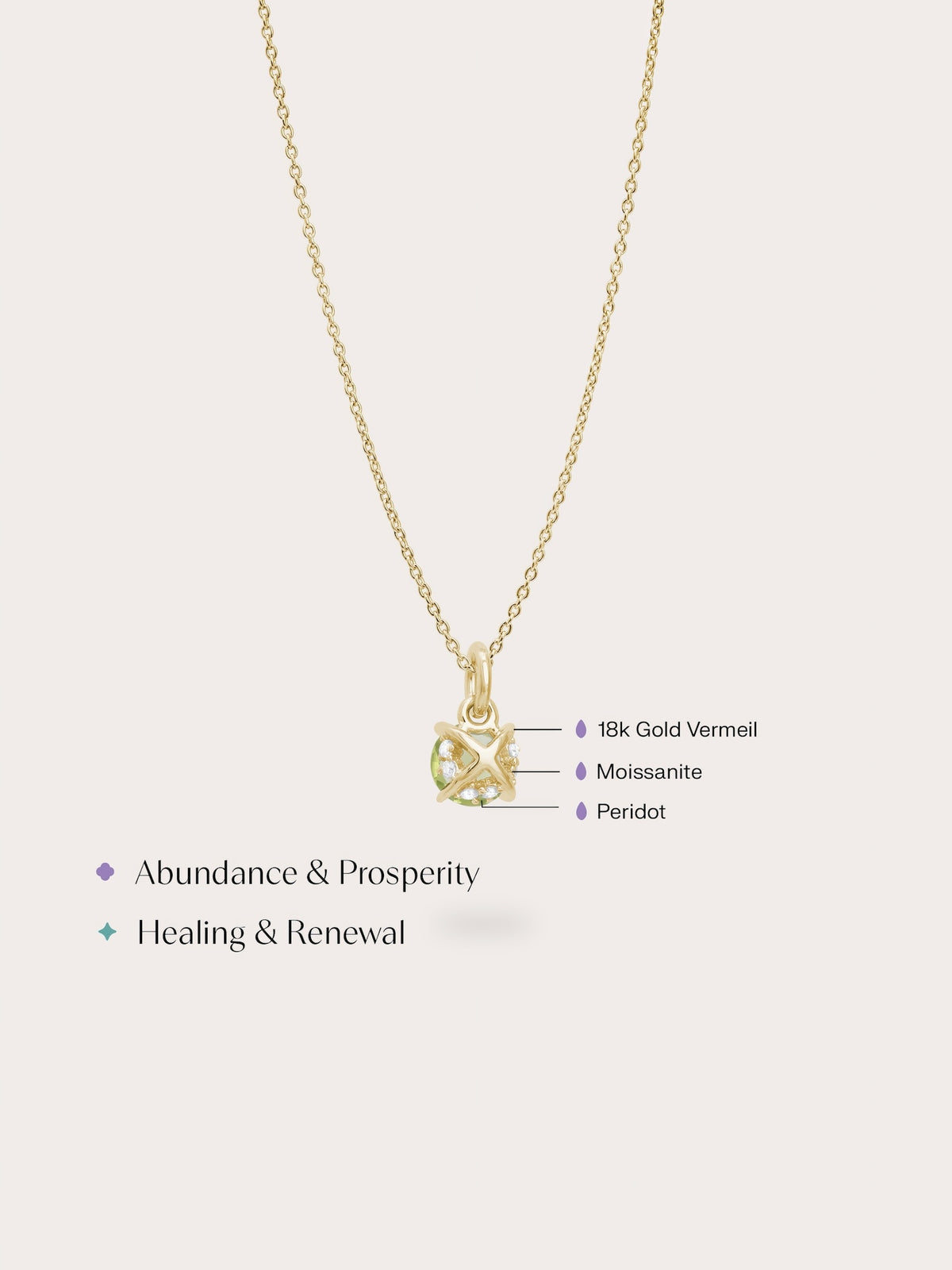 August Birthstone Necklace Peridot 18K Gold (4) – Mondays Made Flower & Birthstone Jewelry Singapore