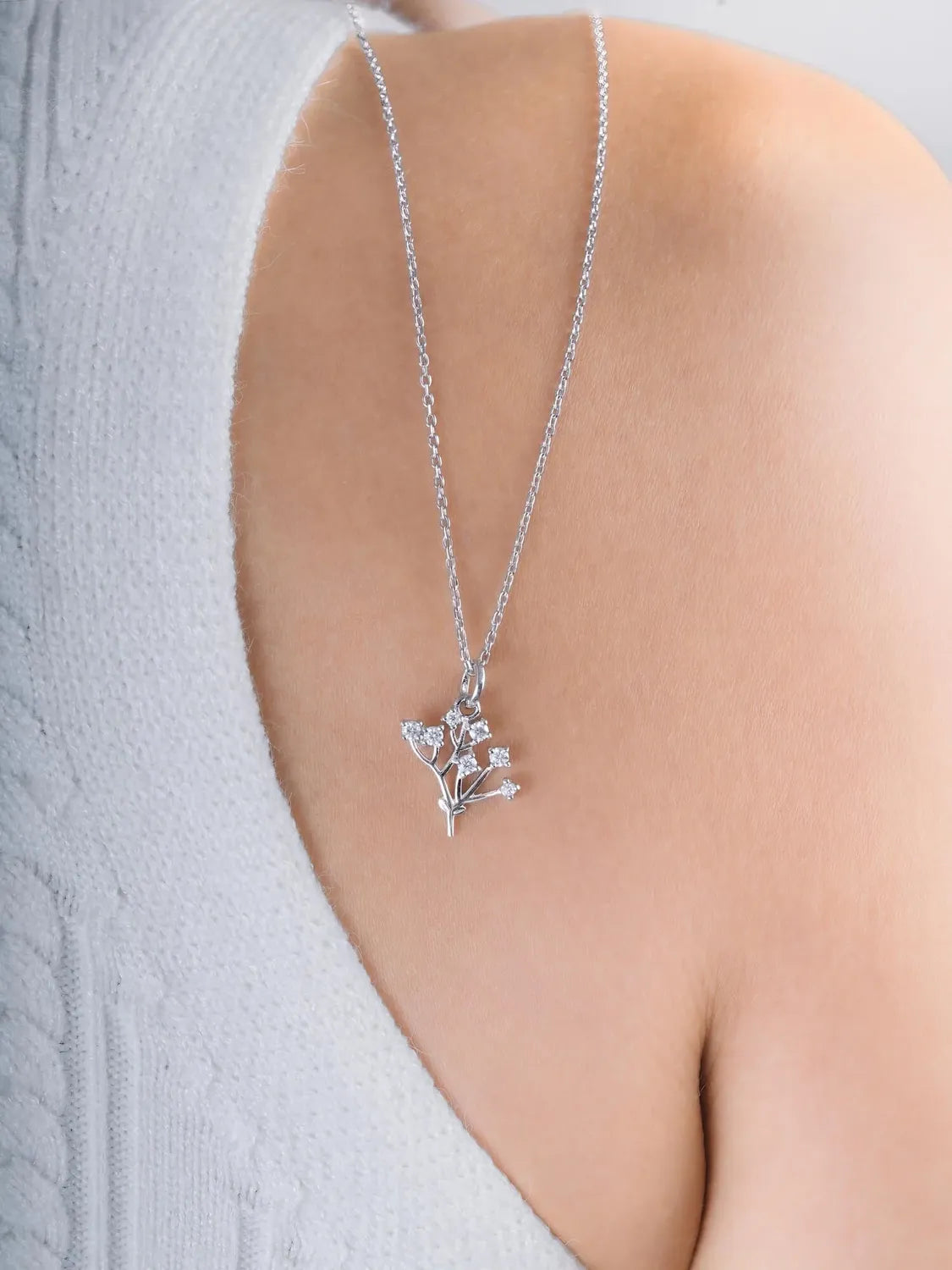Moissanite Baby Breath Necklace