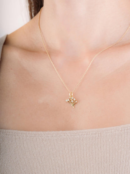Baby Breath Necklace 18K Gold (3) – Mondays Made Flower & Birthstone Jewelry Singapore