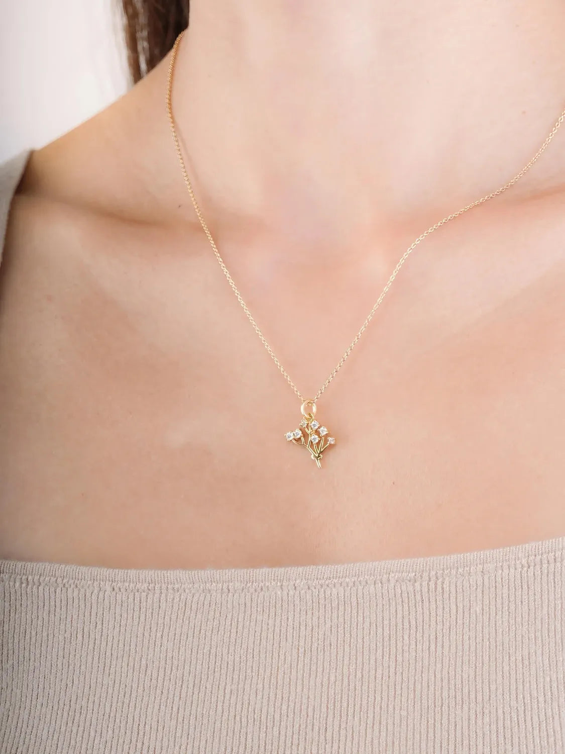 Moissanite Baby Breath Necklace