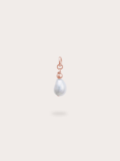 Baroque Pearl Drop Charm 18K Rose Gold (1) – Mondays Made Flower & Birthstone Jewelry Singapore