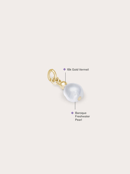 Baroque Pearl Drop Charm 18K Gold (4) – Mondays Made Flower & Birthstone Jewelry Singapore