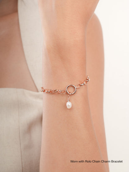 Baroque Pearl Drop Charm 18K Rose Gold (3) – Mondays Made Flower & Birthstone Jewelry Singapore