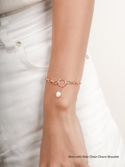 Baroque Pearl Drop Charm 18K Rose Gold (2) – Mondays Made Flower & Birthstone Jewelry Singapore