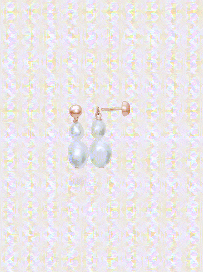 Baroque Pearl Drop Dangle 18K Rose Gold – Mondays Made Flower & Birthstone Jewelry Singapore
