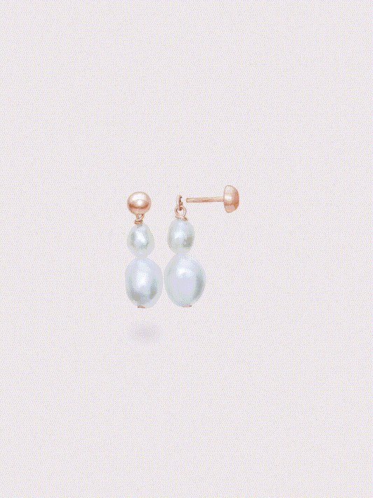 Baroque Pearl Drop Dangle 18K Rose Gold – Mondays Made Flower & Birthstone Jewelry Singapore