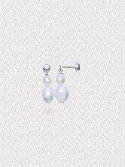 Baroque Pearl Drop Dangle S925 Silver Rhodium – Mondays Made Flower & Birthstone Jewelry Singapore