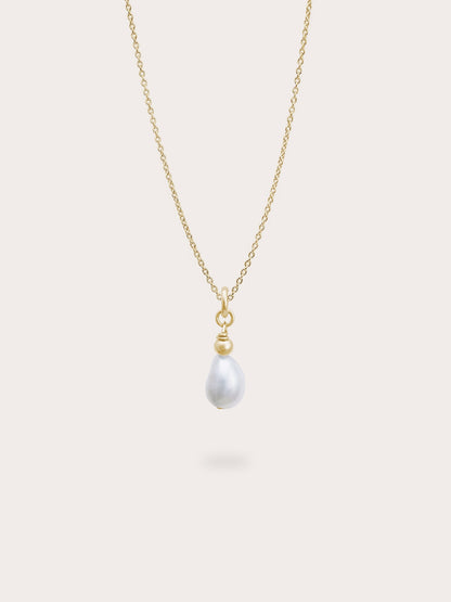 Baroque Pearl Drop Necklace 18K Gold (1) – Mondays Made Flower & Birthstone Jewelry Singapore
