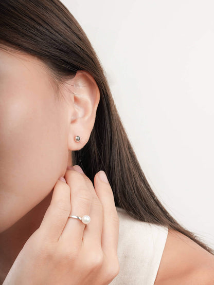 Baroque Pearl Two Way Drop Earrings S925 Silver Rhodium (3) – Mondays Made Flower & Birthstone Jewelry Singapore