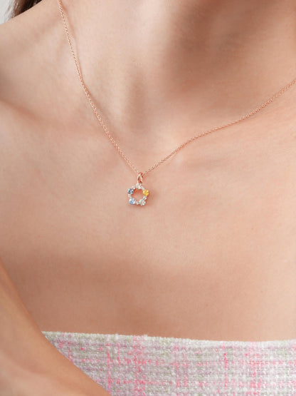 Beachside Moissanite Cluster Necklace 18K Rose Gold (1) – Mondays Made Flower & Birthstone Jewelry Singapore