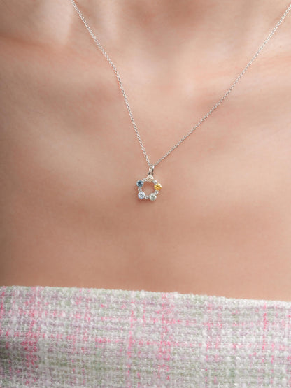 Beachside Moissanite Cluster Necklace S925 Silver Rhodium (1) – Mondays Made Flower & Birthstone Jewelry Singapore