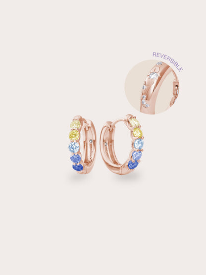 Beachside Moissanite Huggies 18K Rose Gold (1) – Mondays Made Flower & Birthstone Jewelry Singapore