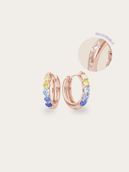 Beachside Moissanite Reversible Huggie Earrings