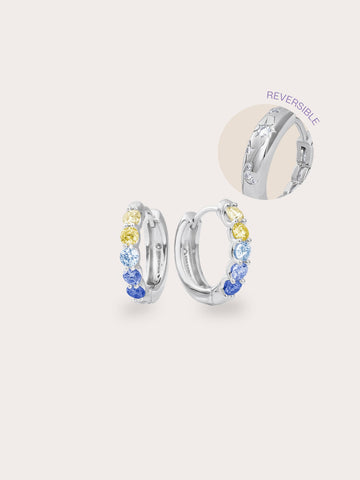 Beachside Moissanite Huggies S925 Silver Rhodium (1) – Mondays Made Flower & Birthstone Jewelry Singapore