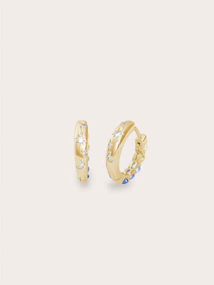 Beachside Moissanite Huggies 18K Gold (2) – Mondays Made Flower & Birthstone Jewelry Singapore