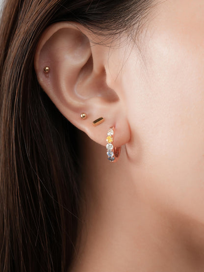 Beachside Moissanite Reversible Huggie Earrings 18K Rose Gold (3) – Mondays Made Flower & Birthstone Jewelry Singapore