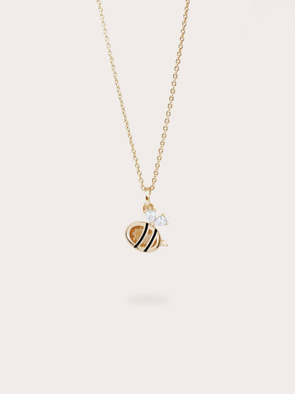 Bee Necklace 18K Gold (1) – Mondays Made Flower & Birthstone Jewelry Singapore
