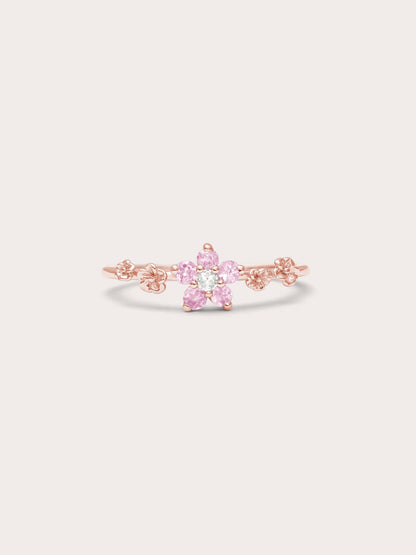 Blush Blossom Ring 18K Rose Gold (1) – Mondays Made Flower & Birthstone Jewelry Singapore