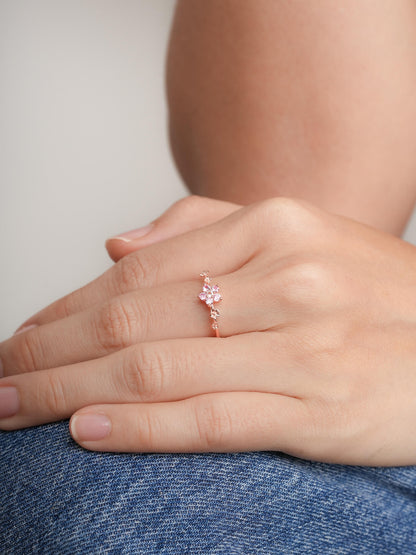 Blush Blossom Ring 18K Rose Gold (3) – Mondays Made Flower & Birthstone Jewelry Singapore