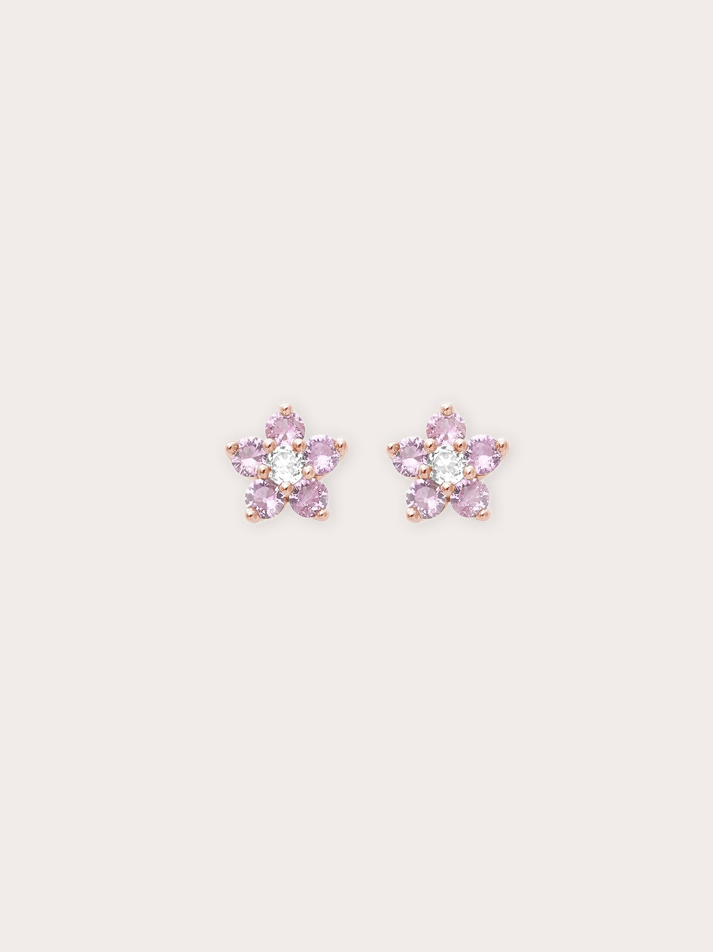 Blush Blossom Stud Earrings - Pink Sapphire