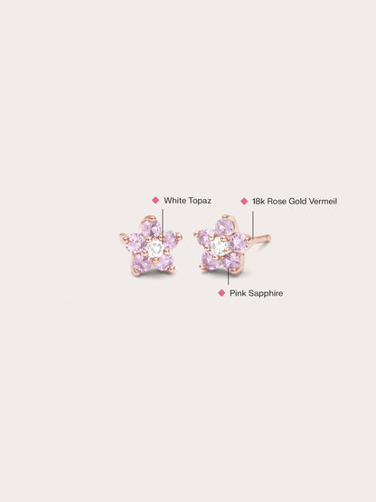 Blush Blossom Stud Earrings 18K Rose Gold (4) – Mondays Made Flower & Birthstone Jewelry Singapore