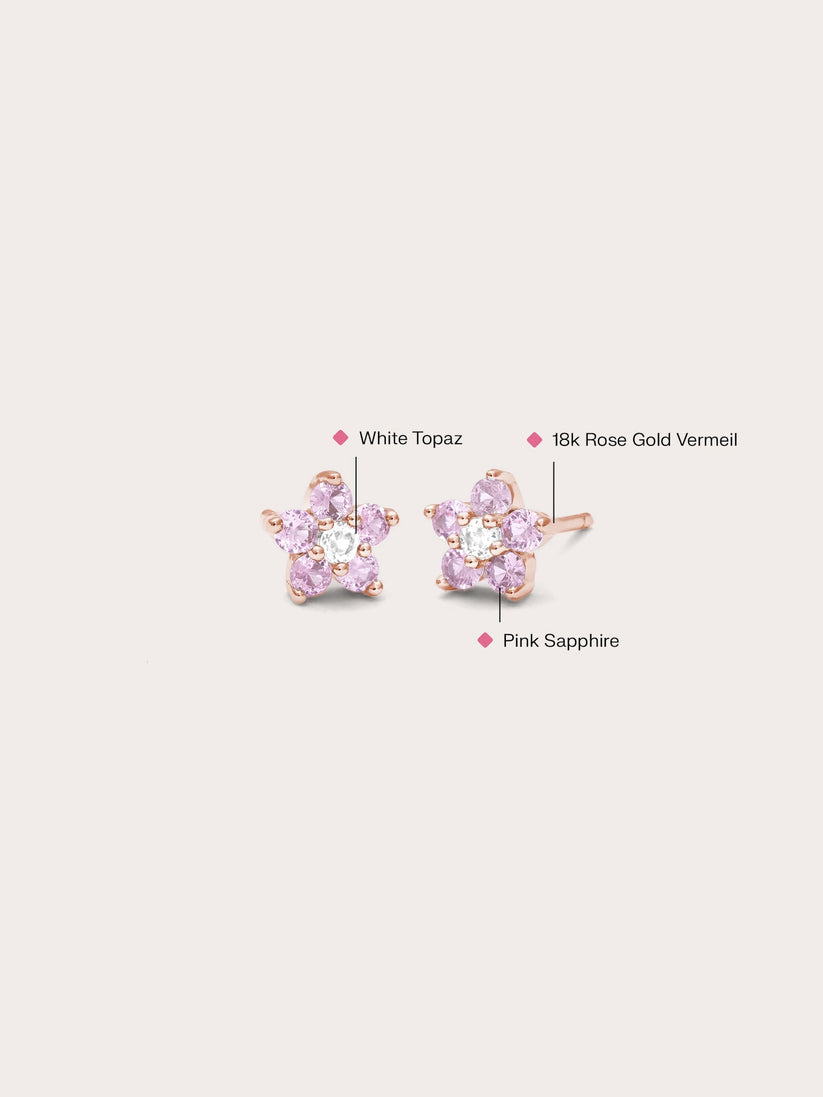 Light Blue Blossom Stud Earrings main image 1