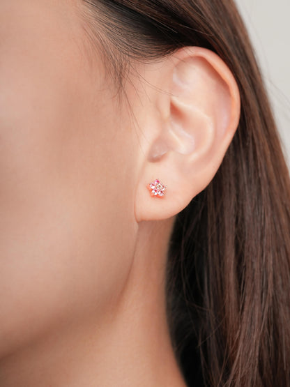 Blush Blossom Stud Earrings 18K Rose Gold (2) – Mondays Made Flower & Birthstone Jewelry Singapore