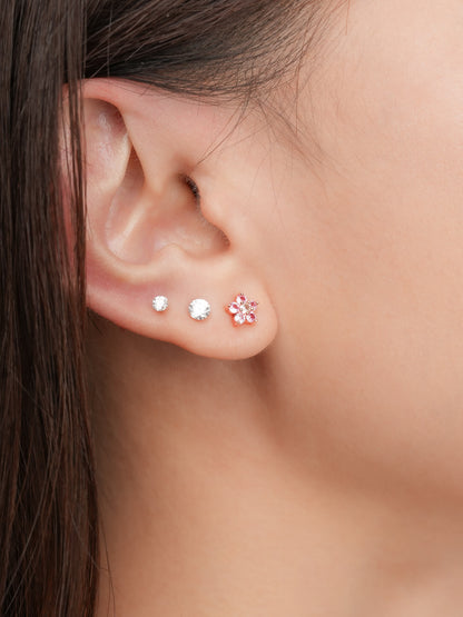 Blush Blossom Stud Earrings 18K Rose Gold (3) – Mondays Made Flower & Birthstone Jewelry Singapore