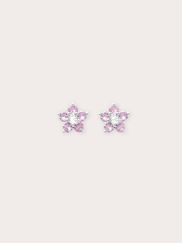 Blush Blossom Stud Earrings S925 Silver Rhodium (1) – Mondays Made Flower & Birthstone Jewelry Singapore