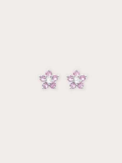 Blush Blossom Stud Earrings S925 Silver Rhodium (1) – Mondays Made Flower & Birthstone Jewelry Singapore