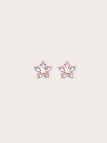 Blush Blossom Stud Earrings 18K Gold (1) – Mondays Made Flower & Birthstone Jewelry Singapore