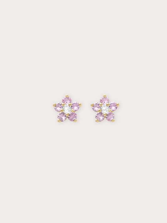 Blush Blossom Stud Earrings 18K Gold (1) – Mondays Made Flower & Birthstone Jewelry Singapore