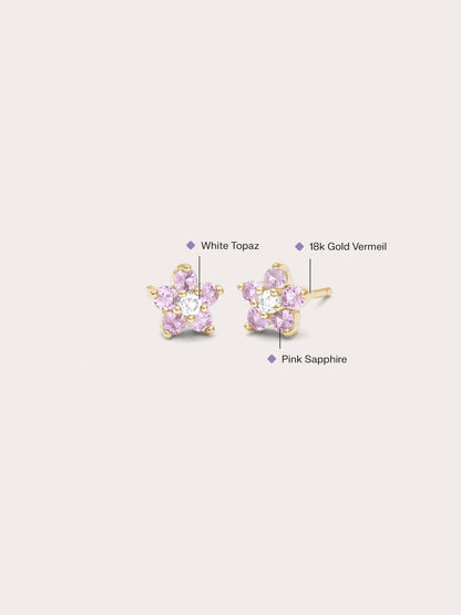 Blush Blossom Stud Earrings 18K Gold (4) – Mondays Made Flower & Birthstone Jewelry Singapore