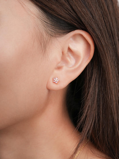 Blush Blossom Stud Earrings 18K Gold (2) – Mondays Made Flower & Birthstone Jewelry Singapore