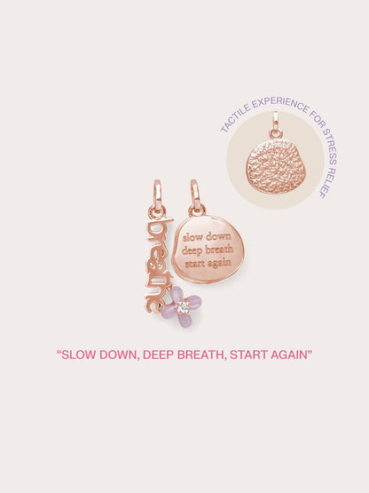 Breathe Charm 18K Rose Gold – Mondays Made Flower & Birthstone Jewelry Singapore